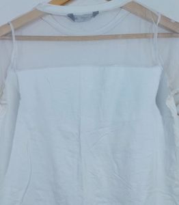 Burton White Printed Crop Top (Women)