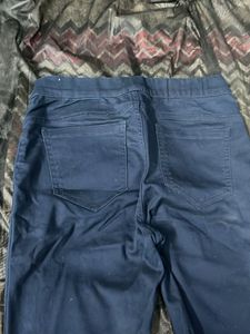 Navy Blue Slim Fit Pants