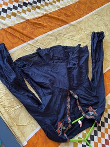 Embroidered Navy Blouse - XL
