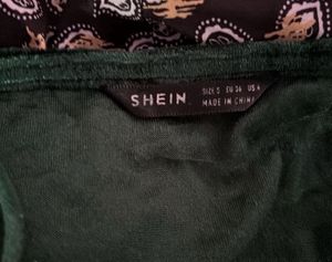 Shein Green Velvet Cami Top