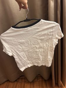 White Montmartre Paris Cropped T-Shirt