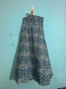 Sparkling Blue Halter Neck Maxi Dress