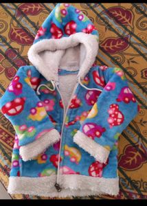 Cozy Blue Car Fleece Hooded Jacket