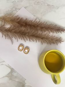 Elegant Oval Pearl Gold Earrings