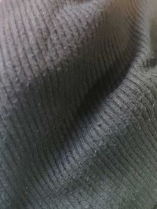 Black Safety Pin Detail Knit Top