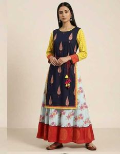 Premium Cotton Layered Anarkali Gown dress🌸