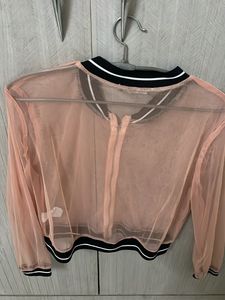 Sheer Pink Bomber Jacket