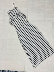 Striped Sleeveless Midi Dress