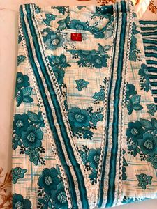 Beautiful Teal Floral Kurta sets