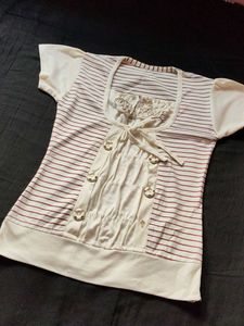 Striped Button-Up Top