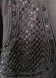 Elegant Black Beaded Statement Blouse