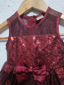 Babyhug Sparkly Red Party Dress
