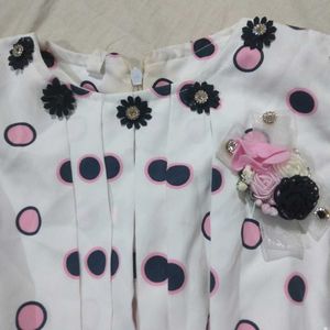 Cute Polka Dot Cold Shoulder Top &amp; Skirt Set