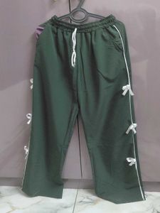 Aesthetic Green Bow Pants