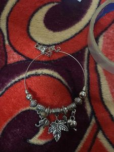Silver Tone Charm Bangle