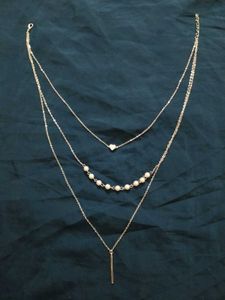 Triple Layered Silver Chain Necklace