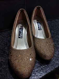 Trendy Glitter✨Gold Ballet heels🎀