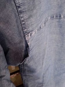 Stylish Blue Denim Hooded Shirt