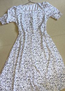 Floral Square Neck Midi Dress