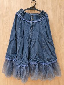 Denim Frill Skirt