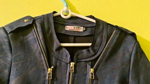 Stylish Faux Leather Biker Jacket