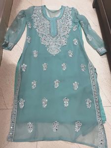 Embroidered Kurta with Mirror Work