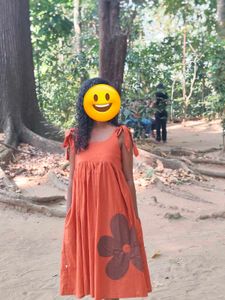 Rust Flower Maxi Dress