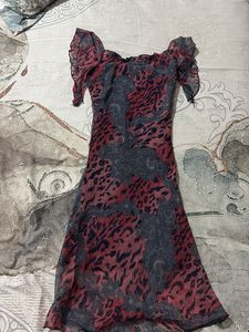 Sheer Animal Print Midi Dress