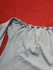Off-Shoulder Baby Blue Top