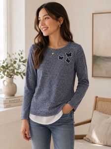 Imported Cute High Low Top with Butterflies