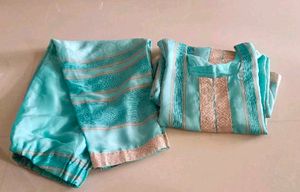 Beautiful Teal Striped Kurta
