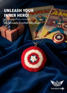 Captain America Crochet Keychain