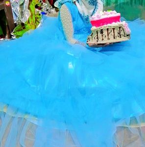 Wedding Princess Gown Four Player Net Fabric
