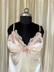 Pink lace satin cami