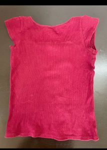 ribbed maroon top