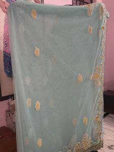 Elegant Embroidered Net Dupatta