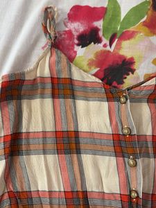 ONLY Plaid Tie-Front Camisole Top