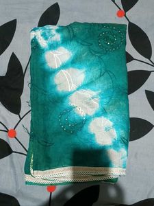Floral Dupatta Sea Green Colour