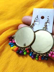 Boho Mirror Jhumka Earrings