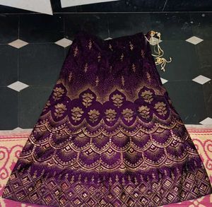 Purple Velvet Stone Work Lehnga