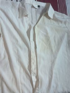 Solid White Formal Shirt for Women || Slightly Use