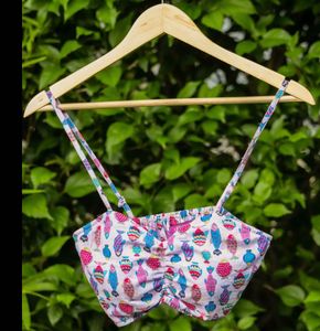 Fun Fish Print Bikini Top