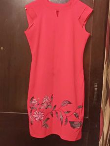 Elegant Red Floral Dress