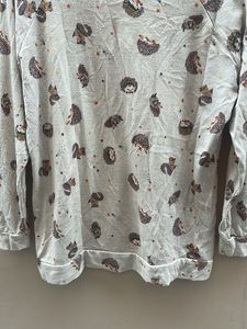Cute Hedgehog Print Long Sleeve Top