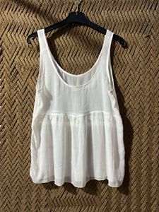 White Lace Detail Tank Top