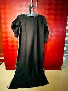 Black Kurta with Camel Print