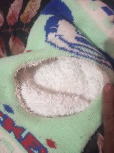 Girls Fuzzy Knit Sweater with topa hude