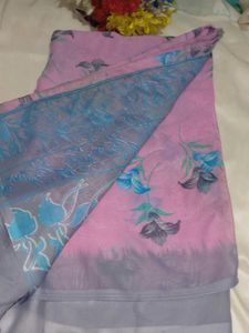 Pink Floral Saree with blouse