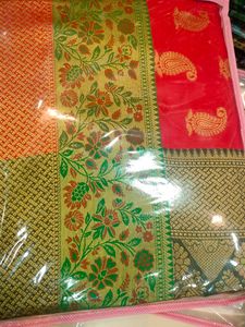 Banarasi Pattern Saree Heavy Pallu &amp; Blouse