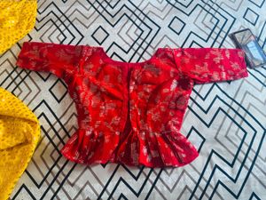 Vibrant Yellow Sequined Ethnic Skirt